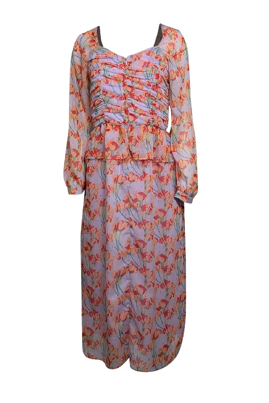 Wrap - Style Women Dress with Adjustable Fit for All Body Types Wrap - Style Women Dress with Adjustable Fit for All Body Types BURU - Lilac w/ Orange Floral Print Clip Dot Dress Sz S Wrap - Style Women Dress with Adjustable Fit for All Body Types Wrap - Style Women Dress with Adjustable Fit for All Body Types BURU - Lilac w/ Orange Floral Print Clip Dot Dress Sz S