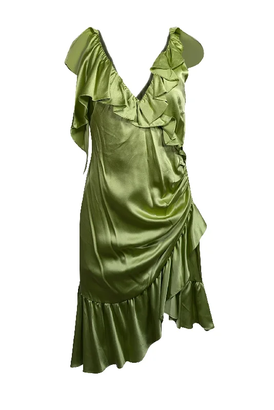 Plus Size Women Dress with a Flattering A - Line Cut for Comfort and Style Plus Size Women Dress with a Flattering A - Line Cut for Comfort and Style Cinq a Sept - Green Satin Sleeveless Ruffled Dress Sz 6 Plus Size Women Dress with a Flattering A - Line Cut for Comfort and Style Plus Size Women Dress with a Flattering A - Line Cut for Comfort and Style Cinq a Sept - Green Satin Sleeveless Ruffled Dress Sz 6