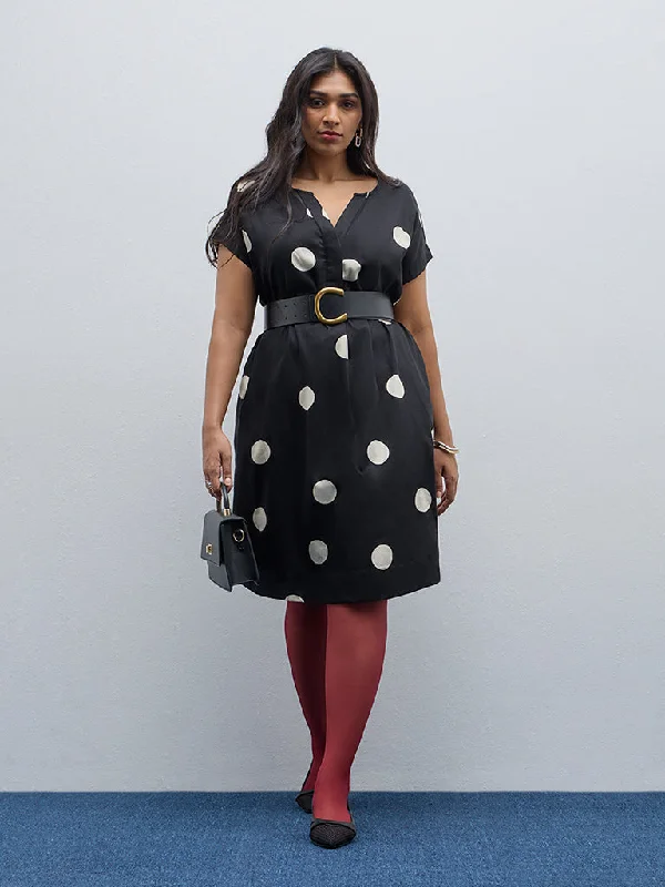 Sleeveless Women Dress in Bright Colors for Summer Parties Sleeveless Women Dress in Bright Colors for Summer Parties Gia Black Polka Dot Printed A-Line Cotton Dress