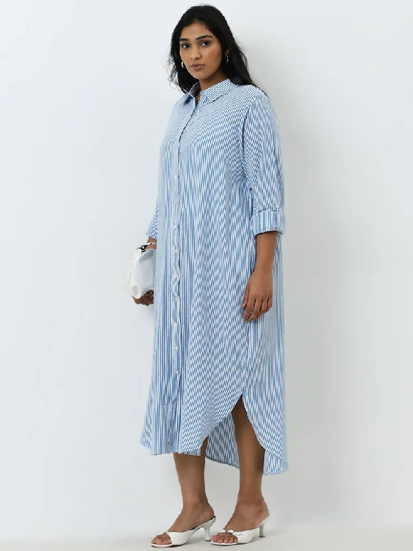 Sheath Women Dress with a Tailored Fit for a Professional Look Sheath Women Dress with a Tailored Fit for a Professional Look Gia Blue & White Striped Shirt Dress