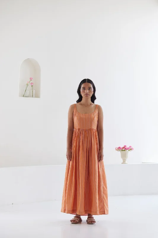 Plus Size Women Dress with a Flattering A - Line Cut for Comfort and Style Plus Size Women Dress with a Flattering A - Line Cut for Comfort and Style Hand-in-Hand Orange Dress