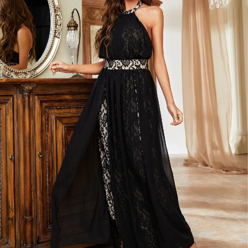 Long - Sleeve Women Dress in Velvet for a Luxurious Winter Look Long - Sleeve Women Dress in Velvet for a Luxurious Winter Look NiDELL Europe and America Cross Border Dress Chiffon Lace Sleeveless Dress Halter Dress Fitted Waist Backless Maxi Dress-A026 Long - Sleeve Women Dress in Velvet for a Luxurious Winter Look Long - Sleeve Women Dress in Velvet for a Luxurious Winter Look NiDELL Europe and America Cross Border Dress Chiffon Lace Sleeveless Dress Halter Dress Fitted Waist Backless Maxi Dress-A026