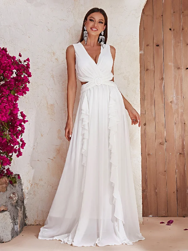 Little Black Women Dress with Sequins for a Glamorous Night Out Little Black Women Dress with Sequins for a Glamorous Night Out NiDELL New Chiffon Dress Chiffon V-neck Sleeveless Waist Hollow out White Long Type Dress Fairy-Mg608