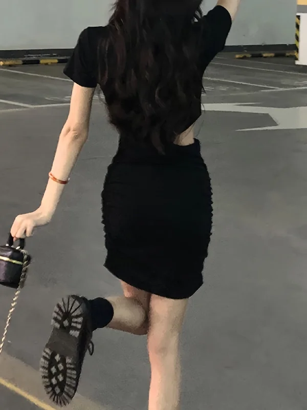 Ball Gown Women Dress with a Full Skirt for a Princess - like Look Ball Gown Women Dress with a Full Skirt for a Princess - like Look Sixsr Solid Cut Out Ruched Dress, Casual Short Sleeve Dress For Spring & Summer, Women's Clothing