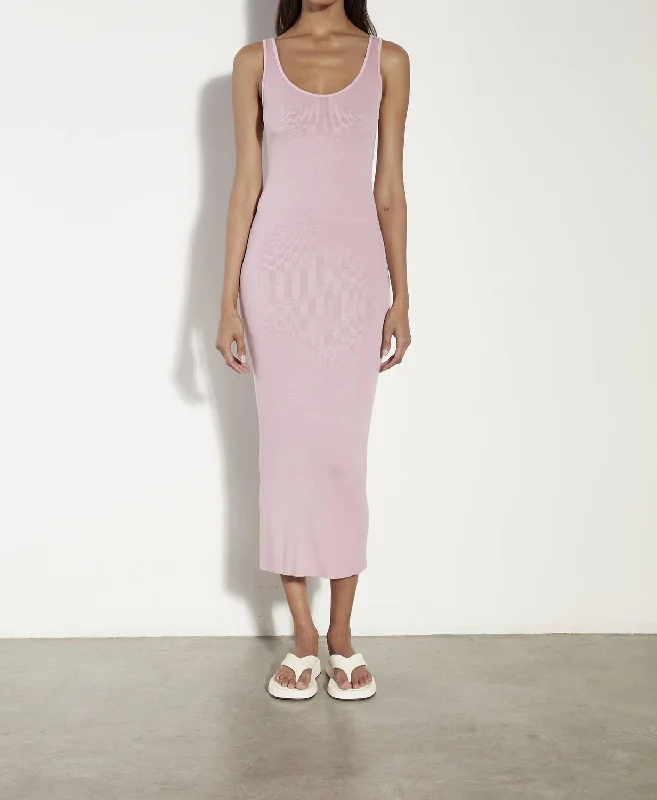 Mermaid - Style Women Dress with a Fitted Silhouette for Special Occasions Mermaid - Style Women Dress with a Fitted Silhouette for Special Occasions Stretch Silk Knit Maxi Tank Dress In Cherry Blossom Mermaid - Style Women Dress with a Fitted Silhouette for Special Occasions Mermaid - Style Women Dress with a Fitted Silhouette for Special Occasions Stretch Silk Knit Maxi Tank Dress In Cherry Blossom