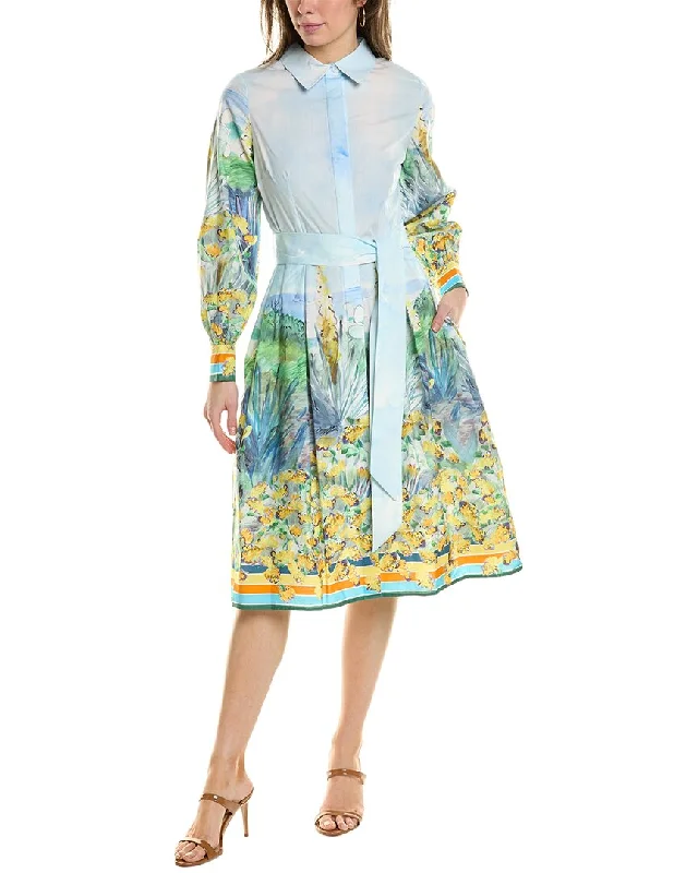 Empire Waist Women Dress to Accentuate the Bust and Conceal the Waist Empire Waist Women Dress to Accentuate the Bust and Conceal the Waist Teri Jon by Rickie Freeman Scenic Shirtdress