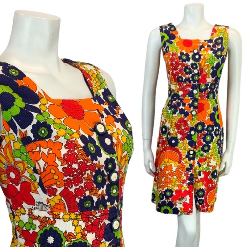 Sheath Women Dress with a Tailored Fit for a Professional Look Sheath Women Dress with a Tailored Fit for a Professional Look VTG 60s 70s ORANGE NAVY BLUE RED YELLOW PSYCHEDELIC FLOWER PRINT DRESS 10 12
