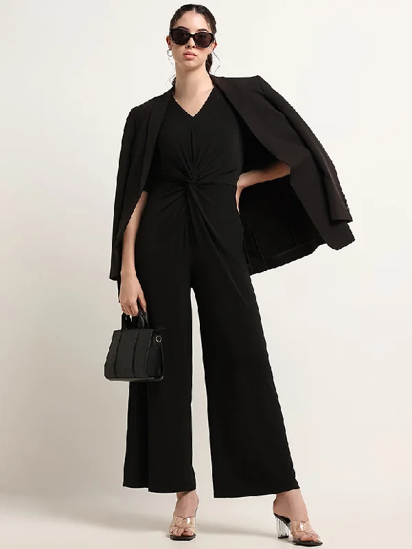 Mermaid - Style Women Dress with a Fitted Silhouette for Special Occasions Mermaid - Style Women Dress with a Fitted Silhouette for Special Occasions Wardrobe Black Knot-Style Jumpsuit