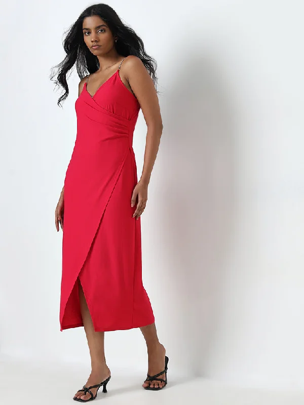 Lace - Embellished Women Dress for an Elegant and Sophisticated Appearance Lace - Embellished Women Dress for an Elegant and Sophisticated Appearance Wardrobe Dark Pink Bodycon Dress