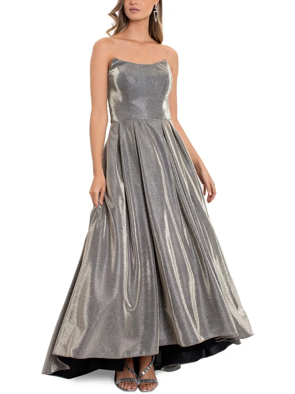 Off - the - Shoulder Women Dress for a Romantic and Feminine Look Off - the - Shoulder Women Dress for a Romantic and Feminine Look Womens Metallic Hi-Low Evening Dress