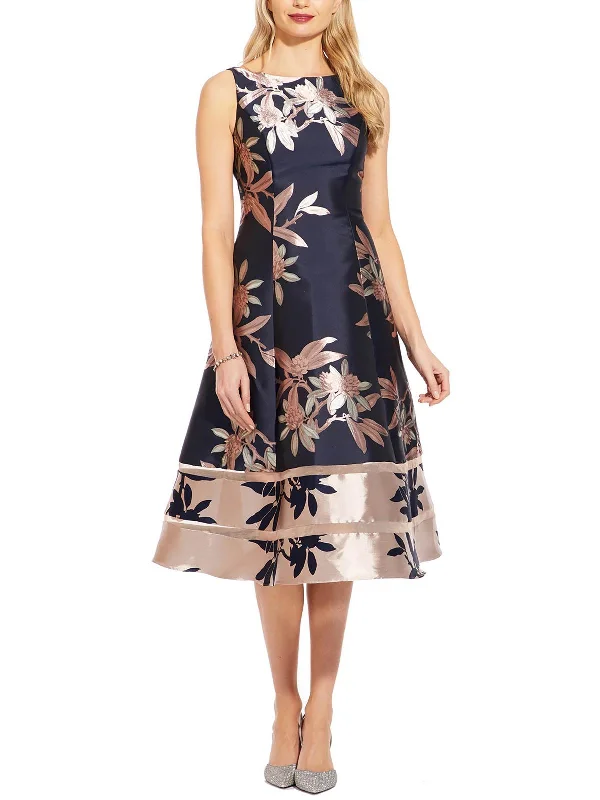 Sleeveless Women Dress in Bright Colors for Summer Parties Sleeveless Women Dress in Bright Colors for Summer Parties Womens Metallic Print Midi Fit & Flare Dress