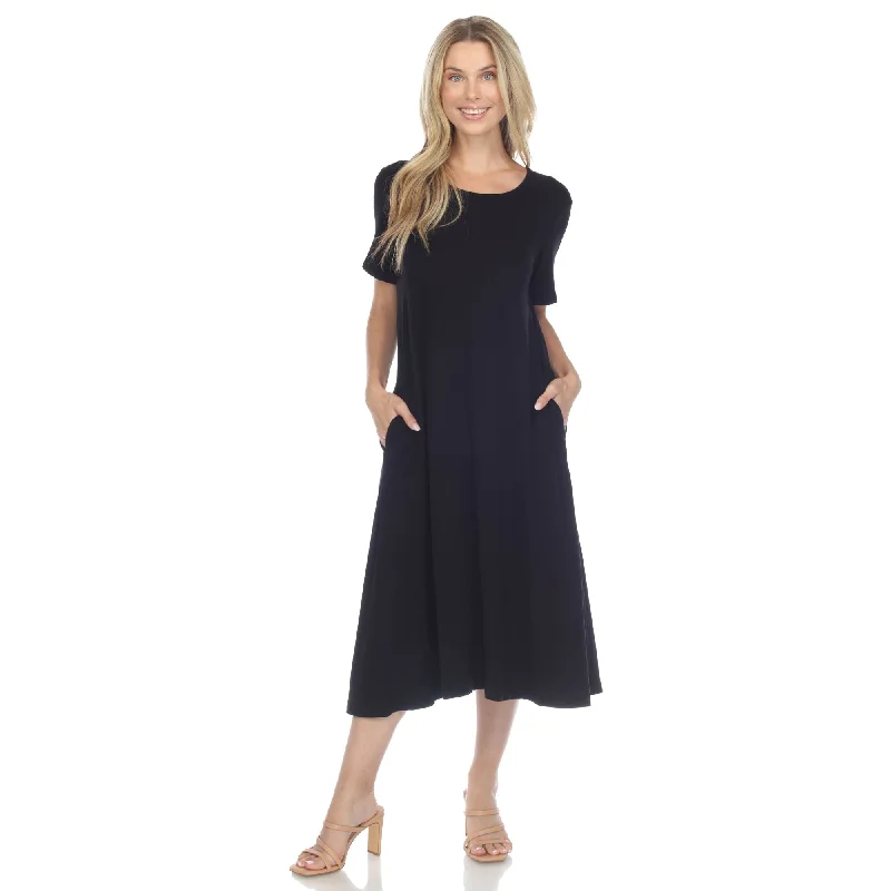 Wrap - Style Women Dress with Adjustable Fit for All Body Types Wrap - Style Women Dress with Adjustable Fit for All Body Types Short Sleeve Midi Dress