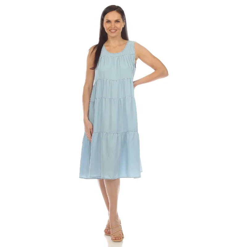 Lace - Embellished Women Dress for an Elegant and Sophisticated Appearance Lace - Embellished Women Dress for an Elegant and Sophisticated Appearance Women's Sleeveless Tiered Chambray Midi Dress Lace - Embellished Women Dress for an Elegant and Sophisticated Appearance Lace - Embellished Women Dress for an Elegant and Sophisticated Appearance Women's Sleeveless Tiered Chambray Midi Dress