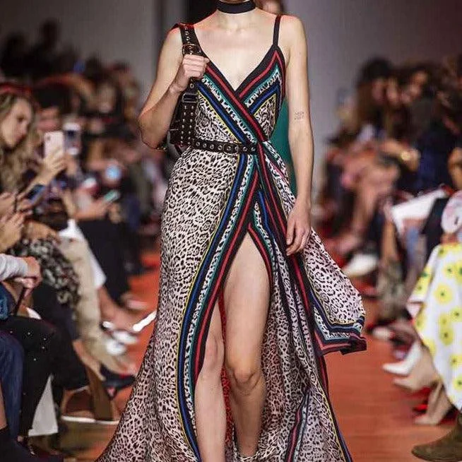 Maxi dresses with a wrap - around style for a customizable fitKittenAlarm - Adler High Cut Maxi Dress