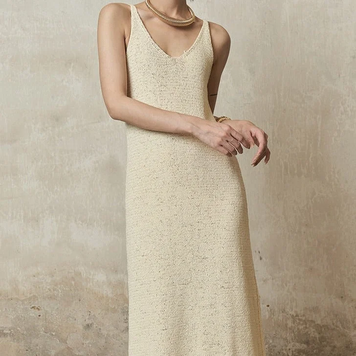 Maxi dresses with a wrap - around style for a customizable fitKittenAlarm - Alora Fringe-trimmed Knitted Dress