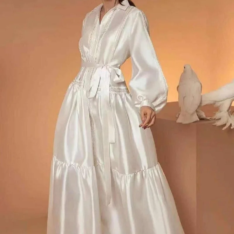 Maxi dresses with cut - out details on the sides for a modern edgeKittenAlarm - Arianny Satin Belted Tie Dress