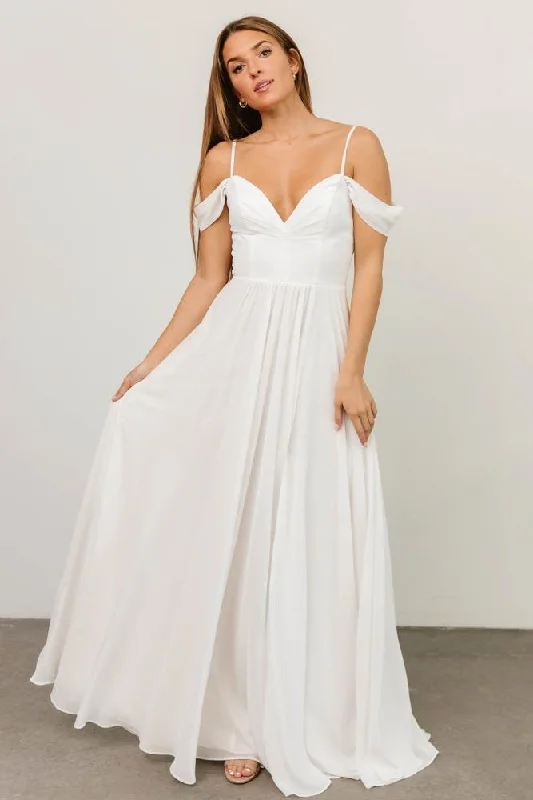Maxi dresses with cold - shoulder cutouts for a trendy lookBianca Lace Maxi Dress | Off White