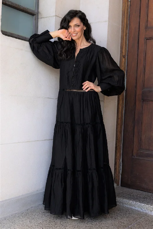 Maxi dresses with an empire waist for a flattering fit on all body typesBlack Bird Maxi Dress Black Lyocell