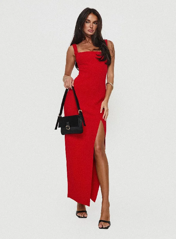 Maxi dresses with an asymmetric hem for a fashion - forward and eye - catching designBombshell Maxi Dress Red