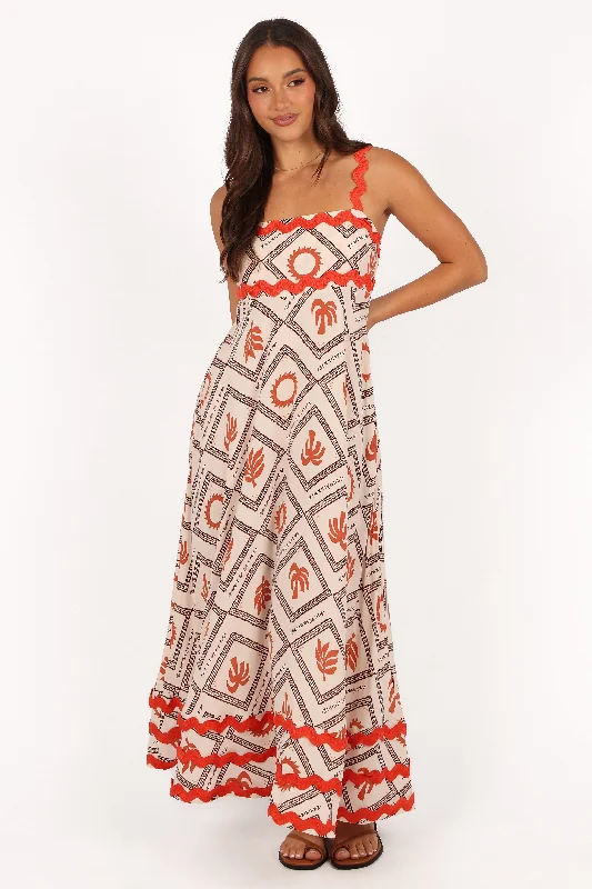 Maxi dresses with one - shoulder designs for a stylish and asymmetric lookBriella Maxi Dress - White/Orange Maxi dresses with one - shoulder designs for a stylish and asymmetric lookBriella Maxi Dress - White/Orange