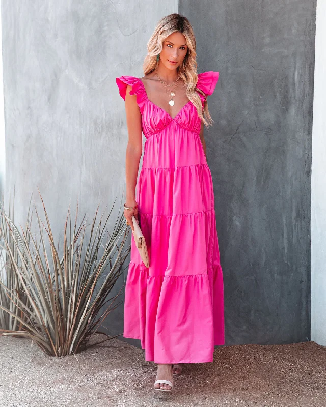 Maxi dresses with a ruched bodice for a more form - fitting and feminine shapeKittenAlarm - Caprice Tiered Ruffle Maxi Dress Maxi dresses with a ruched bodice for a more form - fitting and feminine shapeKittenAlarm - Caprice Tiered Ruffle Maxi Dress