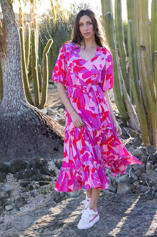 Floral print maxi dresses for summer garden partiesCassia Maxi Dress Bright Floral