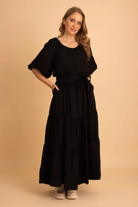 Maxi dresses with ribbed textures for a unique and tactile lookCorrine Maxi Dress Black
