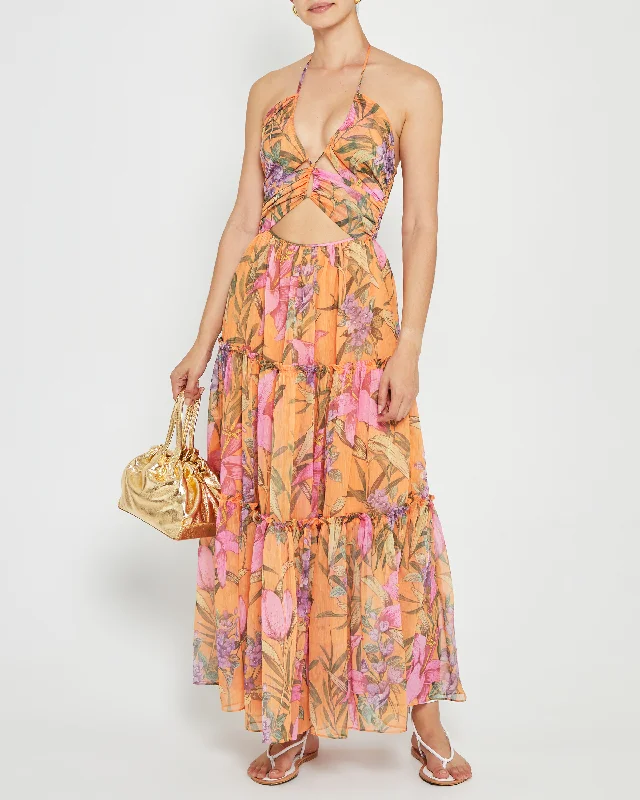 Sheer maxi dresses with lace overlays for a romantic touchDina Dress