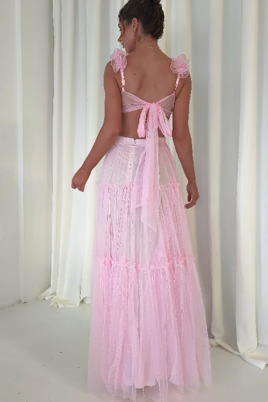 Animal print maxi dresses for a statement - making outfitGaliena Ruffle Tulle Maxi Dress | Pink