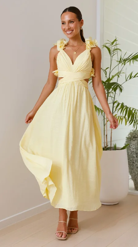 Maxi dresses with beaded embellishments for a fancy and luxurious eventGalilhai Maxi Dress - Yellow Maxi dresses with beaded embellishments for a fancy and luxurious eventGalilhai Maxi Dress - Yellow
