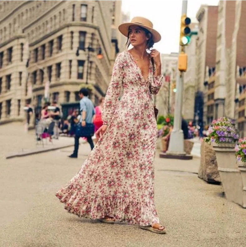 Maxi dresses with a cinched waist for a defined silhouetteHuntington Floral Boho Maxi Dress - FINAL SALE Maxi dresses with a cinched waist for a defined silhouetteHuntington Floral Boho Maxi Dress - FINAL SALE