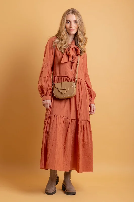 Maxi dresses with a belted empire waist for a more defined and flattering silhouetteImogen Shirt Dress Rust Cotton