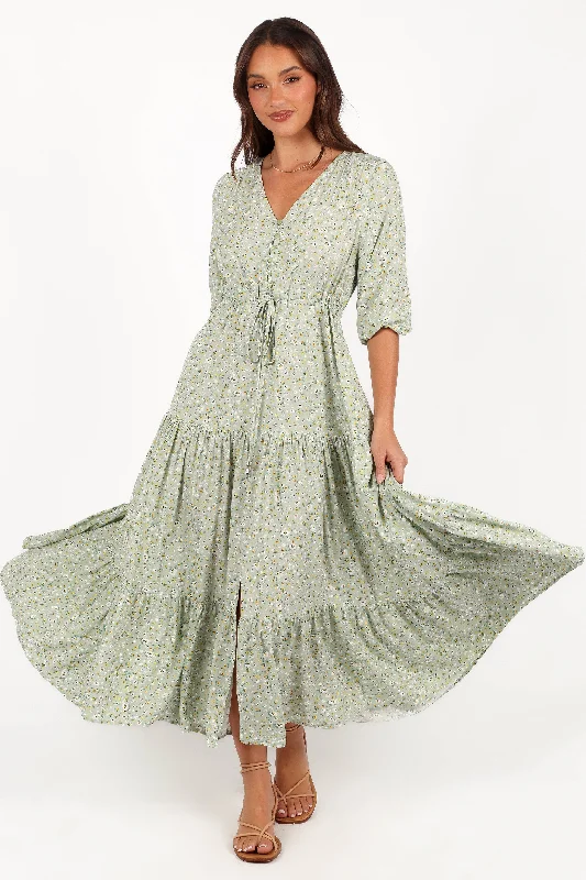 Maxi dresses with a V - neckline for a flattering and elongating shapeKelda Dress - Floral Print Maxi dresses with a V - neckline for a flattering and elongating shapeKelda Dress - Floral Print