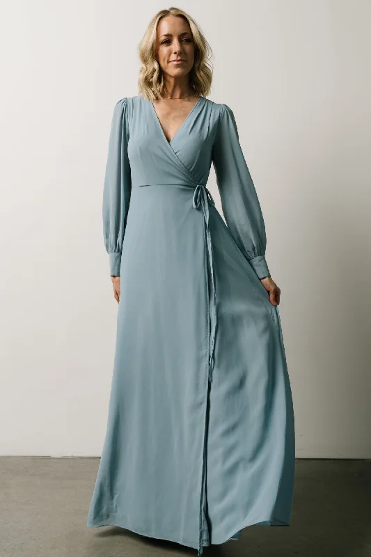 Maxi dresses with off - the - shoulder styles for a romantic and breezy lookKelsey Wrap Dress | Dusty Blue