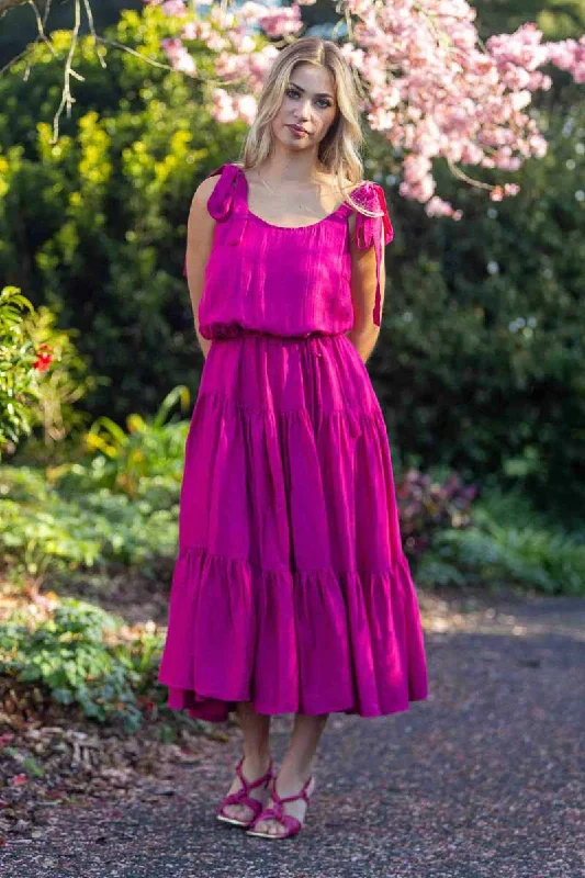 Maxi dresses with geometric prints for a contemporary aestheticLily Maxi Dress Cerise Pink