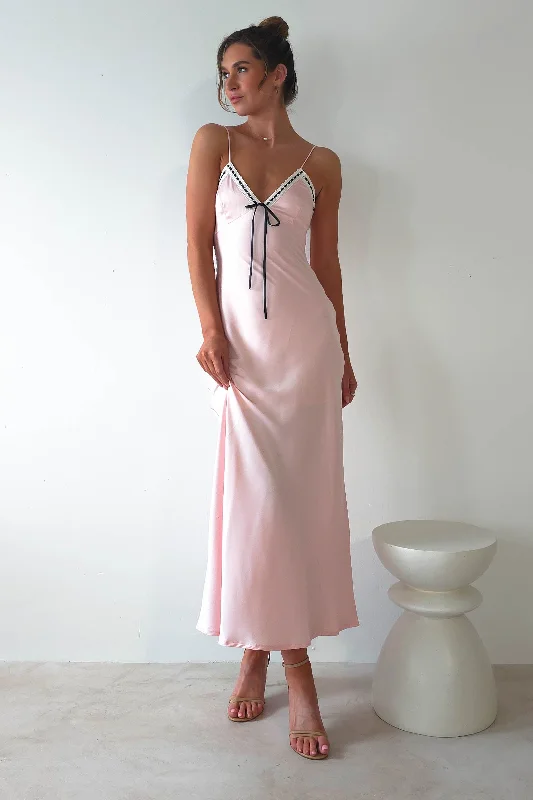Polyester maxi dresses for easy - care and durabilityLottie Soft Satin Slip Maxi Dress | Rose Pink
