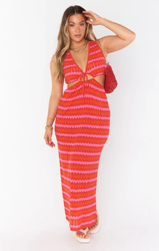 Maxi dresses with side slits for a touch of allureMaizy Cut Out Dress ~ Paradise Island Knit