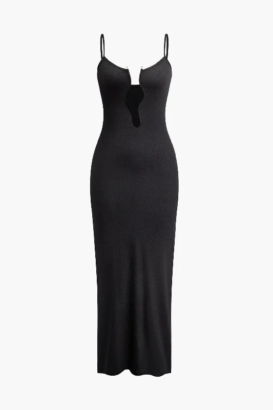 Sheer maxi dresses with lace overlays for a romantic touchPearl Detail V-neck Slip Knit Maxi Dress Sheer maxi dresses with lace overlays for a romantic touchPearl Detail V-neck Slip Knit Maxi Dress