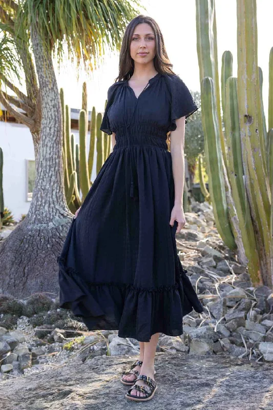 Maxi dresses with tassel accents for a fun and lively touchMistee Maxi Dress Black
