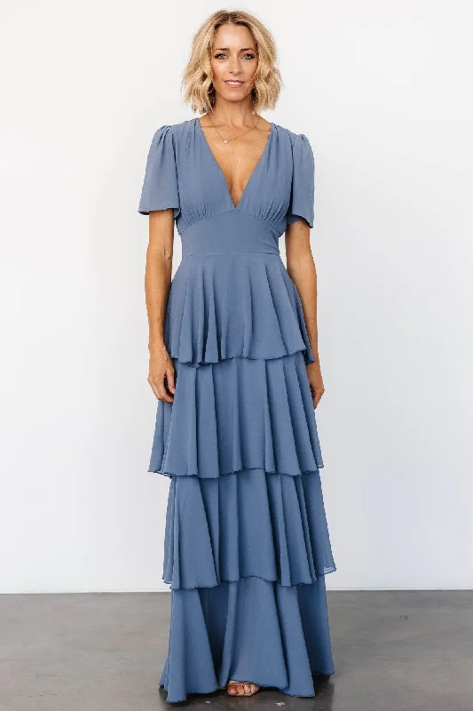 Maxi dresses with polka dot prints for a playful styleMontaigne Ruffle Maxi Dress | Whisper Blue Maxi dresses with polka dot prints for a playful styleMontaigne Ruffle Maxi Dress | Whisper Blue