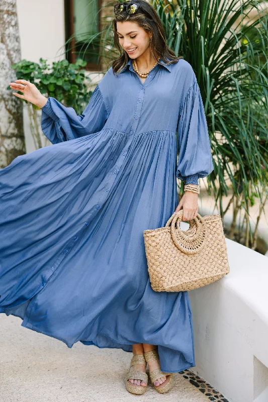 Maxi dresses with a criss - cross back for a flirty and unique detailNothing But The Best Blue Maxi Dress Maxi dresses with a criss - cross back for a flirty and unique detailNothing But The Best Blue Maxi Dress