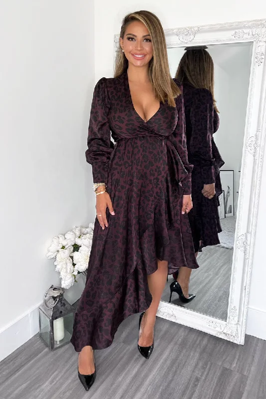 Maxi dresses with geometric prints for a contemporary aestheticPlum Animal Print Long Sleeve Wrap Over Frill Hem Midi Dress Maxi dresses with geometric prints for a contemporary aestheticPlum Animal Print Long Sleeve Wrap Over Frill Hem Midi Dress