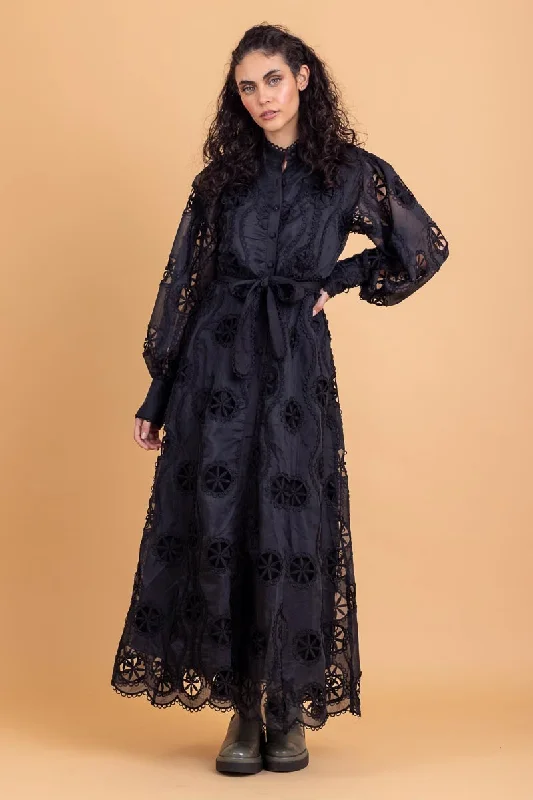Maxi dresses with beaded embellishments for a fancy and luxurious eventSally Dress Black Lace