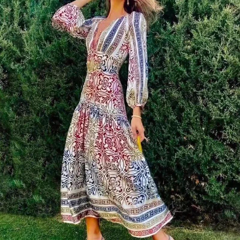 Ruffled maxi dresses with a tiered skirt for added volumeKittenAlarm - Sheena Autumn Style Maxi Dress
