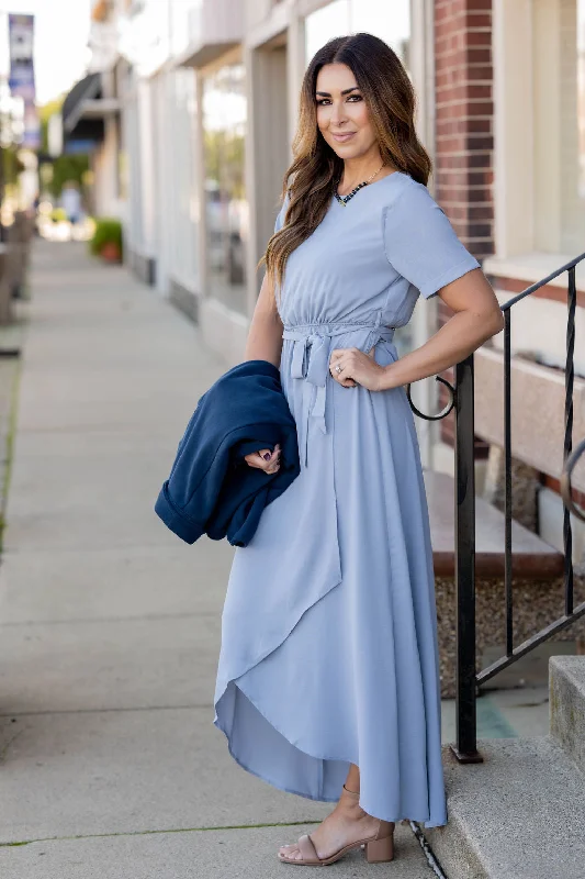 Maxi dresses with a keyhole back for a sexy detailShort Sleeve Wrap Bottom Maxi Dress