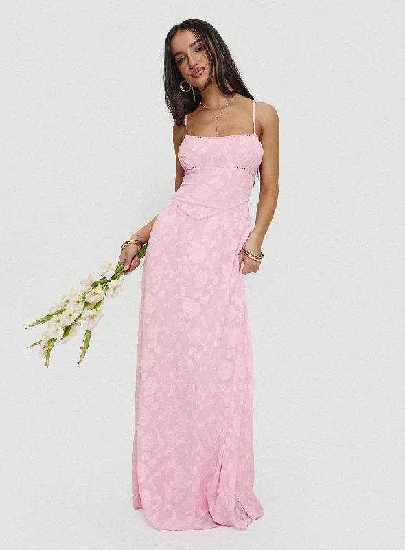 Maxi dresses with a criss - cross back for a flirty and unique detailSouth Of France Maxi Dress Pink