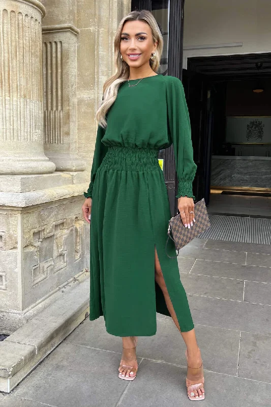 Maxi dresses with a belted empire waist for a more defined and flattering silhouetteTeal Long Sleeve Shirred Detail Midi Dress Maxi dresses with a belted empire waist for a more defined and flattering silhouetteTeal Long Sleeve Shirred Detail Midi Dress