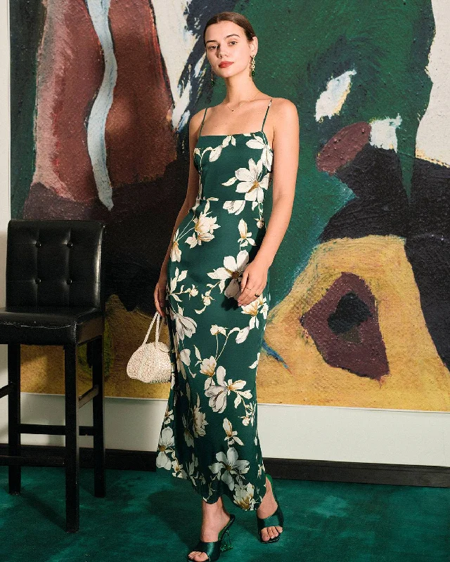 Sequined maxi dresses for formal evening galasThe Floral Slit Maxi Dress