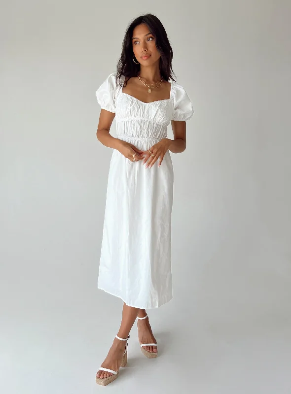 Midi dresses with tiered skirts for a bohemian festival lookAvianna Midi Dress White Midi dresses with tiered skirts for a bohemian festival lookAvianna Midi Dress White