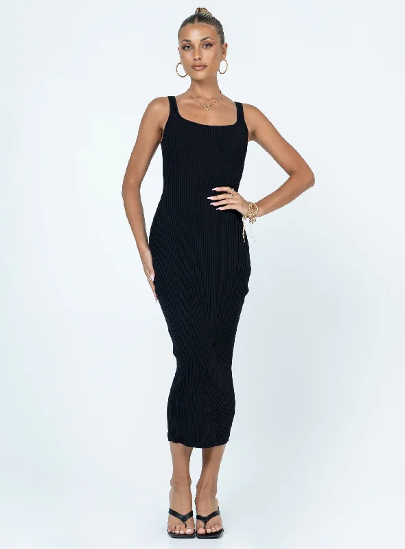Midi dresses with pleated bodices for a classic and tailored lookGracie Knit Midi Dress Black Midi dresses with pleated bodices for a classic and tailored lookGracie Knit Midi Dress Black